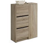 Miroytengo Zapatero Recibidor Multiestancia Botero en Color Roble Cambrian o Blanco con 3 Puertas y 2 Estantes Regiulables 122x85x37 cm Light wood - 122x85x37 cm 122x85x37cm