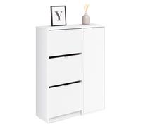Miroytengo Zapatero Recibidor Multiestancia Botero en Color Roble Cambrian o Blanco con 3 Puertas y 2 Estantes Regiulables 122x85x37 cm White - 122x85x37 cm 122x85x37cm