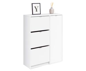 Miroytengo Zapatero Recibidor Multiestancia Botero en Color Roble Cambrian o Blanco con 3 Puertas y 2 Estantes Regiulables 122x85x37 cm White - 122x85x37 cm 122x85x37cm