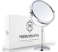 Mirrorvana Espejo de Mesa con Aumento 10X y Giro 360° - Ideal para baño, Maquillaje y Uso Diario - Modelo Redondo sin luz - 20 cm de diámetro