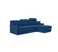 Miryam sofá cama esquinero con reposacabezas reclinables en tejido antimanchas t31 232 cm derecho azul