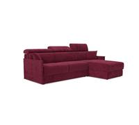 Miryam sofá cama esquinero con reposacabezas reclinables en tejido antimanchas t31 232 cm derecho burdeos