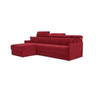Miryam sofá cama esquinero con reposacabezas reclinables en tejido antimanchas t31 232 cm izquierdo rojo