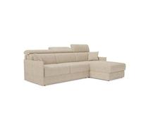Miryam sofá cama esquinero con reposacabezas reclinables en tejido antimanchas t31 252 cm derecho beige