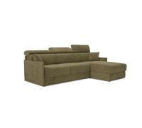 Miryam sofá cama esquinero con reposacabezas reclinables en tejido antimanchas t31 252 cm derecho verde