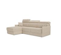 Miryam sofá cama esquinero con reposacabezas reclinables en tejido antimanchas t31 272 cm izquierdo beige