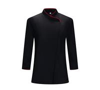 MISEMIYA - CHAQUETA COCINERA MUJER - UNIFORMES CHEF MUJER CHAQUETA MUJER DE COCINA 731-4XL, Negro