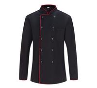 MISEMIYA - Chaqueta Cocinero Hombre - Chaqueta de Chef Hombre - Uniforme Hosteleria 682 - XL, Chaquetas Cocinero 682B - Negro