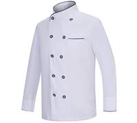MISEMIYA Chaqueta Cocinero Manga Larga MZ-842B, Blanco, S Hombre