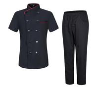 MISEMIYA - Chaqueta y PANTALÓN Chef para Mujer - Chaqueta de Chef Mujer - Uniforme Hosteleria - 8441-8312 - S, Negro