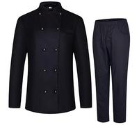 MISEMIYA - Chaqueta y PANTALÓN Chef para Mujer - Chaqueta de Chef Mujer - Uniforme Hosteleria - 848-8312 - L, Negro