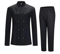 MISEMIYA - Chaqueta y Pantalon Cocinero Hombre - Chaqueta de Chef Hombre - Uniforme Hosteleria - 8501-8312 - XXL, Negro
