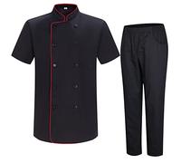 MISEMIYA - Chaqueta y Pantalon Cocinero Hombre - Chaqueta de Chef Hombre - Uniforme Hosteleria - Ref.8421-8312 - S, Chaquetas y Pantalón 8421B8 - Negro