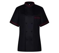 MISEMIYA Cocinero Mujer Chaqueta de Cocina MZ-849B, Negro, M