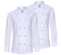 MISEMIYA Mujer Paquete 2 Unidades-Chaqueta de Chef KZ-2-848, Blanco, 3XL (Pack de 2)