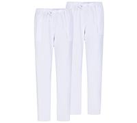 MISEMIYA - Pack 2 Pcs - PANTALÓN Sanitarios Unisex Cintura ELÁSTICA UNIFORMEES Sanitarios Uniformes MEDICOS UNFIROMES Laboratorios - M, Blanco 68