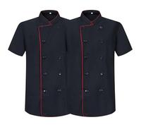 MISEMIYA - Pack 2 Unidades - Chaqueta Cocinero Hombre - Chaqueta de Chef Hombre - Uniforme Hosteleria - Ref.2-8421B - 5XL, Negro 21