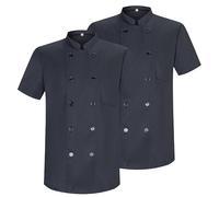 MISEMIYA - Pack 2 Unidades - Chaqueta Cocinero Hombre - Chaqueta de Chef Hombre - Uniforme Hosteleria - Ref.2-8421B - S, Chaquetas Cocinero 8421 - Negro