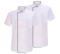 MISEMIYA - Pack 2 Unidades - Chaqueta Cocinero Hombre - Chaqueta de Chef Hombre - Uniforme Hosteleria - Ref.2-6821B - 3XL, Chaquetas Cocinero 6821B - Blanco