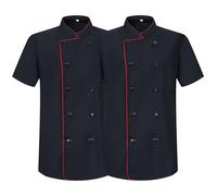 MISEMIYA - Pack 2 Unidades - Chaqueta Cocinero Hombre - Chaqueta de Chef Hombre - Uniforme Hosteleria - Ref.2-8421B - XL, Negro 21