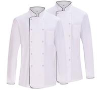 MISEMIYA - Pack 2 Unidades - Chaqueta Cocinero Hombre - Chaqueta de Chef Hombre - Uniforme Hosteleria - - Ref.682B - XXL, Chaquetas Cocinero 682B - Blanco