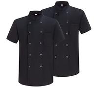 MISEMIYA - Pack 2 Unidades - Chaqueta Cocinero Hombre - Chaqueta de Chef Hombre - Uniforme Hosteleria - Ref.6821-3XL, Chaquetas Cocinero 6821 - Negro