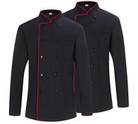MISEMIYA - Pack 2 Unidades - Chaqueta Cocinero Hombre - Chaqueta de Chef Hombre - Uniforme Hosteleria - - Ref.842 - XL, Chaquetas Cocinero 842B - Negro