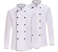 MISEMIYA - Pack 2 Unidades - Chaqueta Cocinero Hombre - Chaqueta de Chef Hombre - Uniforme Hosteleria - - Ref.842-3XL, Chaquetas Cocinero 842B - Blanco