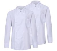 MISEMIYA - Pack 2 Unidades - Chaqueta Cocinero Hombre - Chaqueta de Chef Hombre - Uniforme Hosteleria - - Ref.842 - M, Chaquetas Cocinero 842 - Blanco