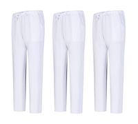 MISEMIYA - Pack 3 Pcs - PANTALÓN Sanitario Unisex - Uniforme Sanitario Uniformes MEDICOS PANTALÓN DE Trabajo -3-6802 - XL, Blanco 68