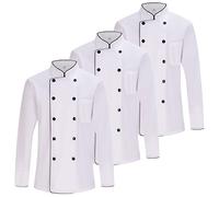 MISEMIYA - Pack 3 Unidades - Chaqueta Cocinero Hombre - Chaqueta de Chef Hombre - Uniforme Hosteleria 3-842 - M, Blanco 21
