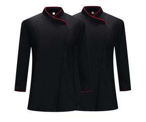 MISEMIYA - Paquete 2 Unidades - Chaqueta COCINERA Mujer - Uniformes Chef Mujer 2-731 - M, Negro