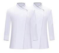 MISEMIYA - Paquete 2 Unidades - Chaqueta COCINERA Mujer - Uniformes Chef Mujer 2-731 - XXL, Blanco