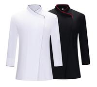 MISEMIYA - Paquete 2 Unidades - Chaqueta COCINERA Mujer - Uniformes Chef Mujer 2-731 - XXL, Negro-Blanco