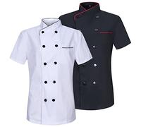 MISEMIYA - Paquete 2 Unidades - Chaqueta COCINERA Mujer - Uniformes Chef Mujer Chaqueta Mujer DE Cocina - Ref.8441-3XL, Negro-Blanco