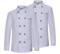 MISEMIYA - PAQUETE 2 UNIDADES - CHAQUETA COCINERA MUJER - UNIFORMES CHEF MUJER CHAQUETA MUJER DE COCINA - Ref.844 - L, Blanco