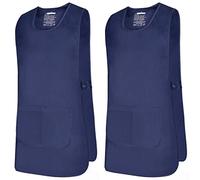 MISEMIYA - Paquete 2 Unidades - Delantal Limpieza Uniforme Laboral CLINICA MÉDICOS Limpieza Veterinaria Sanitarios HOSTELERÍA- Ref.868 - M, Azul Marino