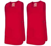 MISEMIYA - Paquete 2 Unidades - Delantal Limpieza Uniforme Laboral CLINICA MÉDICOS Limpieza Veterinaria Sanitarios HOSTELERÍA- Ref.868 - XL, Rojo