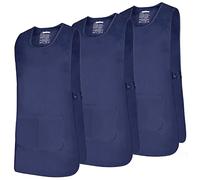 MISEMIYA - Paquete 3 Unidades - DELANTAL LIMPIEZA UNIFORME LABORAL CLINICA MÉDICOS LIMPIEZA VETERINARIA SANITARIOS HOSTELERÍA- Ref.868 - XL, Azul Marino