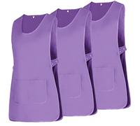 MISEMIYA - Paquete 3 Unidades - DELANTAL LIMPIEZA UNIFORME LABORAL CLINICA MÉDICOS LIMPIEZA VETERINARIA SANITARIOS HOSTELERÍA- Ref.868 - XL, Lila