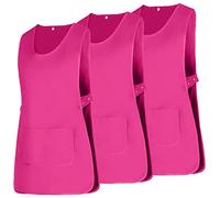 MISEMIYA - Paquete 3 Unidades - DELANTAL LIMPIEZA UNIFORME LABORAL CLINICA MÉDICOS LIMPIEZA VETERINARIA SANITARIOS HOSTELERÍA- Ref.868 - XL, Rosa