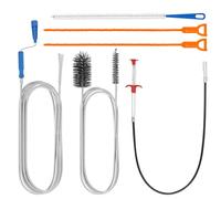MISIQIMA Juego de 6 piezas de limpiador de desagües, limpiador de tuberías, espiral de limpiador de desagües, cepillo de limpieza de tuberías, cepillo de desagüe, pinza de garras, Adecuado para
