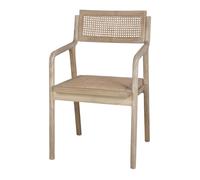 MISTERWILS FURNITURE FOR FREE SOULS Silla de Madera y Rattán Isos para Comedor - Estilo Nórdico con Reposabrazos Cómodos Natural