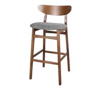 MISTERWILS FURNITURE FOR FREE SOULS Taburete Alto Holland de - Estructura de Fresno y Asiento Tapizado en Textil Greenish gray