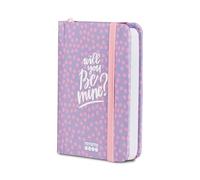 Mitama Agenda bidiaria, Purple Love, Planning mensual, 12 meses - de enero a diciembre 2025 - 158 páginas calendario + 50 páginas de contenido extra - 8 x 11 cm - Tapa dura