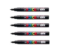 Mitsubishi Pencil [Juego de 5 bolígrafos!!] Uni Posca Aqueous Fielt-tip Pen PC-3M Negro de Japón