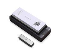 MITSUMOTO SAKARI 1000/3000 Grano de Afilado Cuchillos, Base Antideslizante | Afilador Cuchillos Profesional Japonés, Whetstone, Knife Sharpener, Piedra Afilar Cuchillos Base Antideslizante de Goma TPR