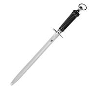 MITSUMOTO SAKARI 44 cm Afilador Cuchillos Profesional Ovalada, Mango de ABS | Afilador Cuchillos Japonés, Chaira Diamante de Acero de Cocina, Barra de Afilar con Anillo Colgante, Potente Imán