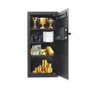 MIUKYUI Caja fuerte de seguridad empotrable en la pared con código digital y llave de emergencia, ojo de cerradura oculto para documentos y objetos de valor (37 x 10 x 80 cm)
