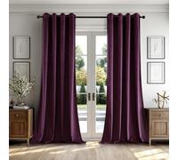 MIULEE Cortinas Terciopelo Violeta Oscuro 2 Piezas, Ojales Semiopacas